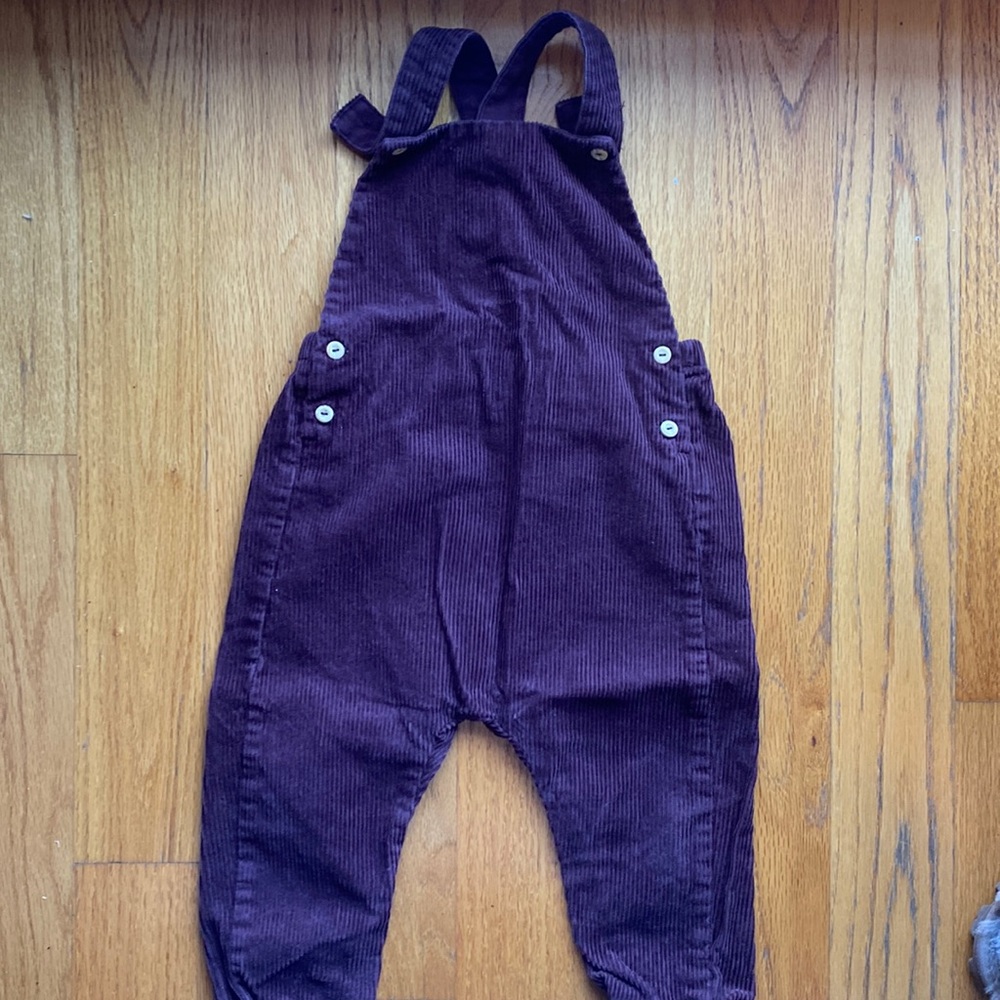 Burgundy corduroy romper overalls